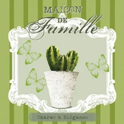 Ambiente Papierservietten Kaktus und Schmetterlinge, Cactus Charme, 33x33cm