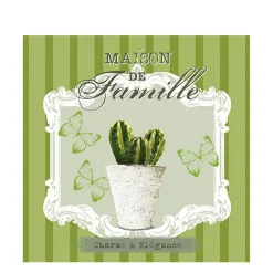Ambiente Papierservietten Kaktus und Schmetterlinge, Cactus Charme, 33x33cm