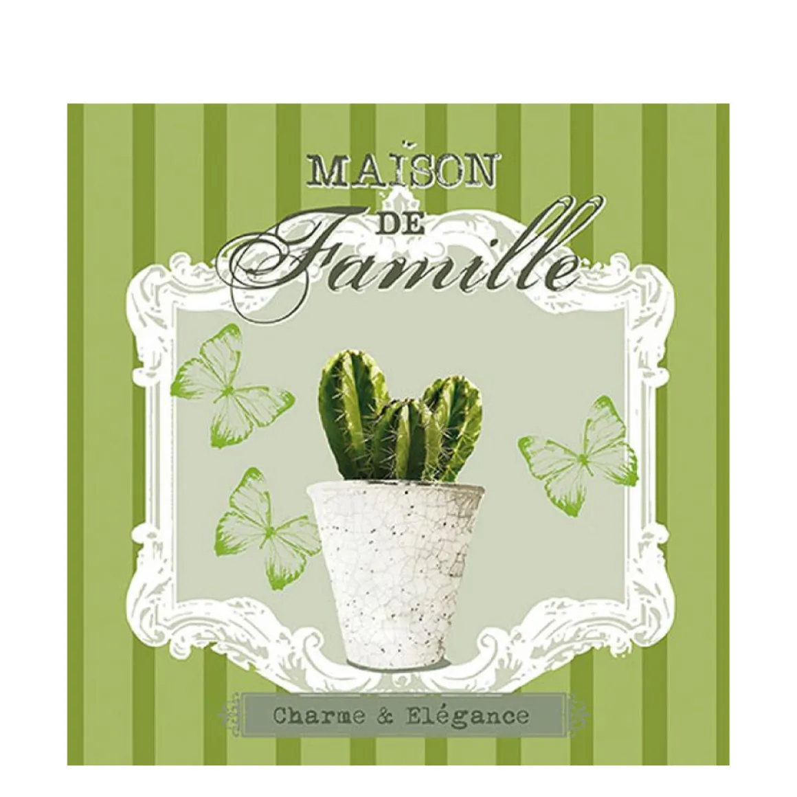 Ambiente Papierservietten Kaktus und Schmetterlinge, Cactus Charme, 33x33cm