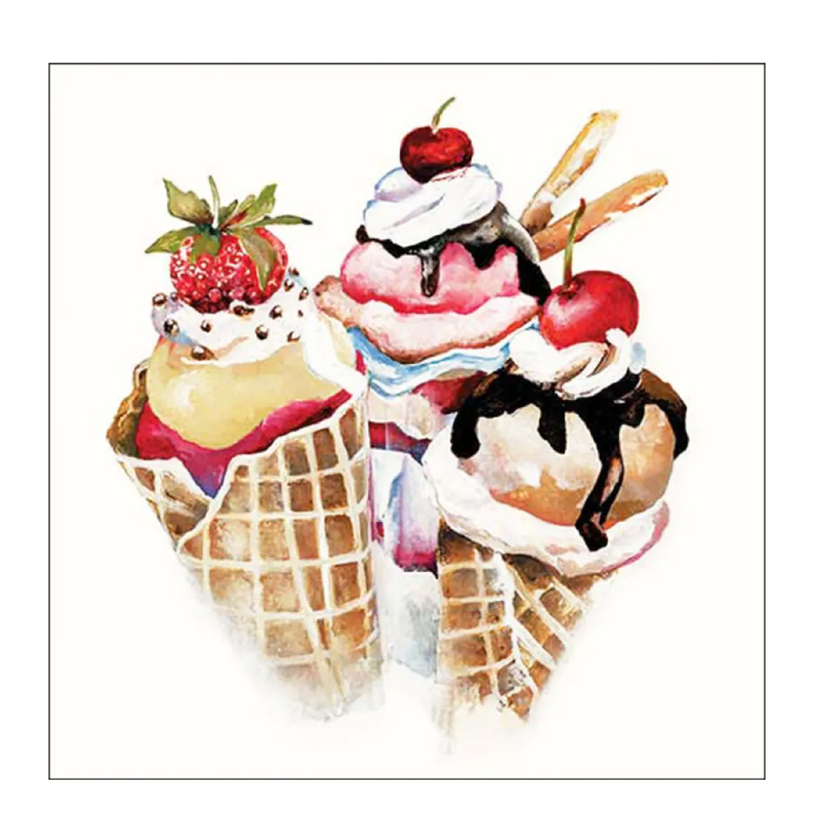 Ambiente Papierservietten Eiscreme, Ice Cream, 33x33cm