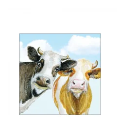 Ambiente Papierservietten neugierige Kühe Alma und Bella, 25x25cm