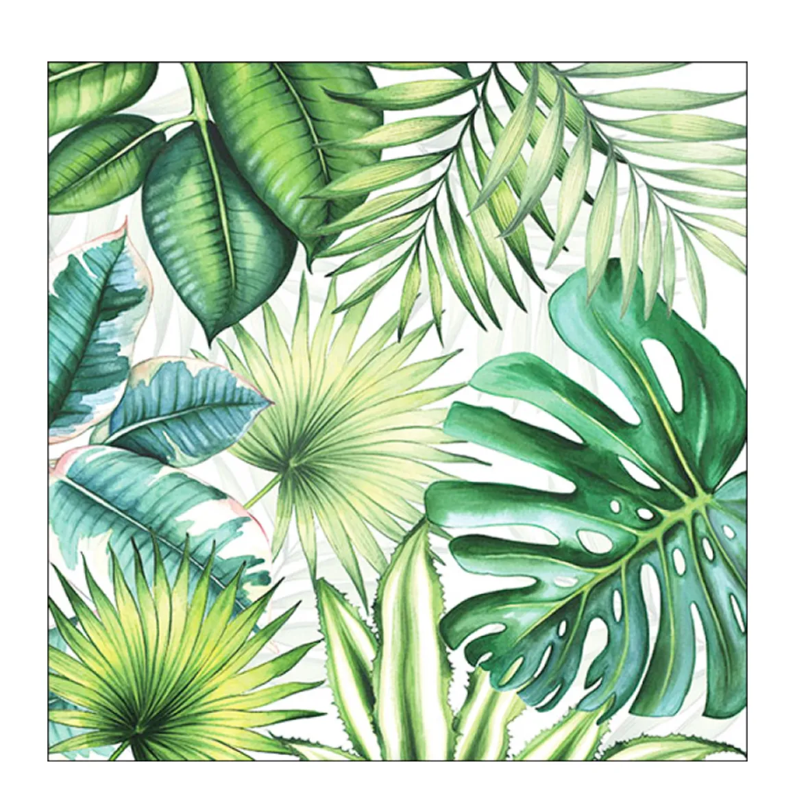 Ambiente Papierservietten Tropische Pflanzen, Tropical Leaves, 33x33cm