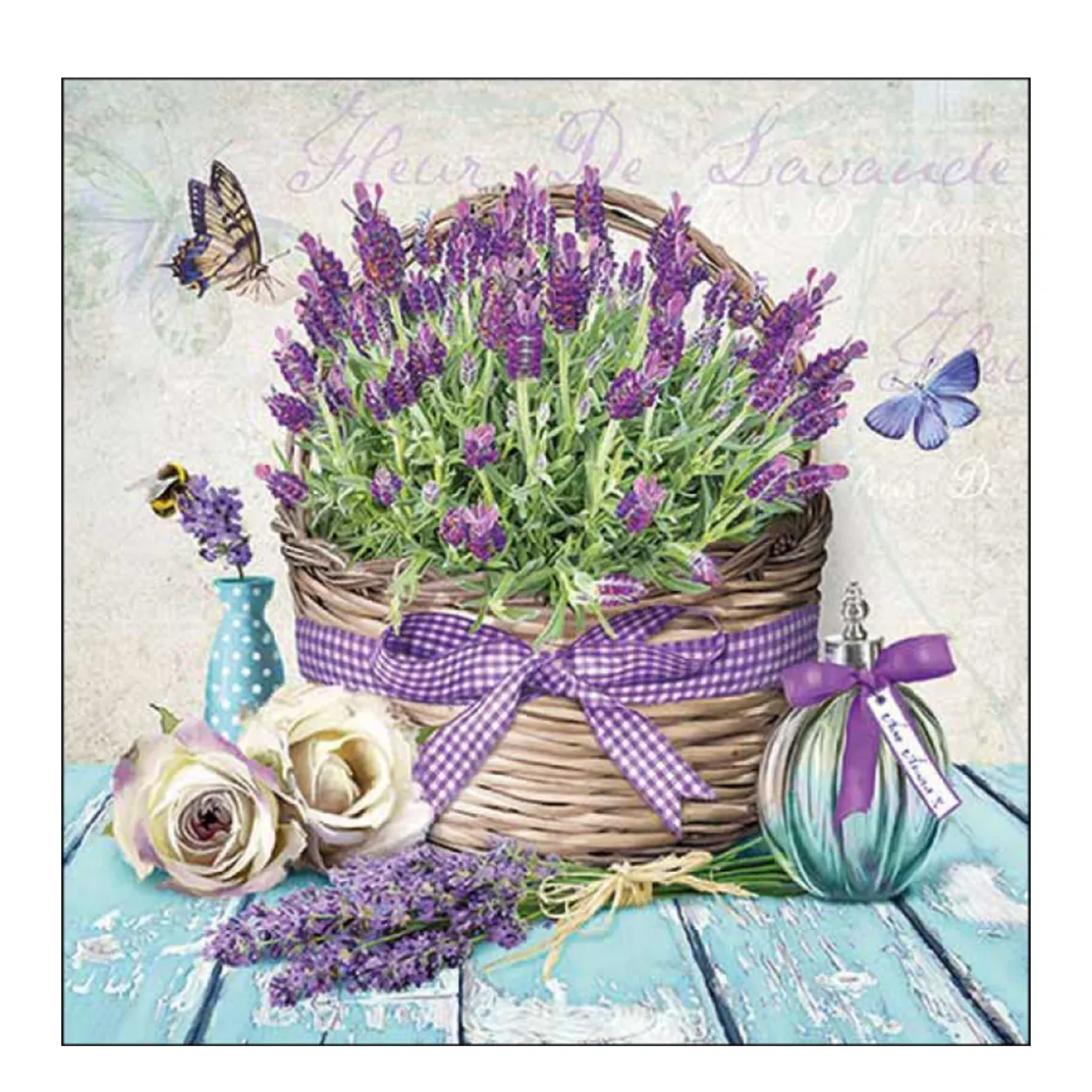 Ambiente Papierservietten Lavendelkorb, Fleur de lavande, 33x33cm