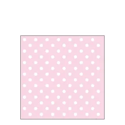 Ambiente Papierservietten Dots pastell, rosa mit weißen Punkten, 25x25cm