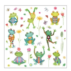 Ambiente Papierservietten vergnügte Frösche, Happy Frogs, 33x33cm