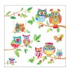 Ambiente Papierservietten bunte Eulen, 33x33cm