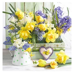 Ambiente Papierservietten, Frühlingsblumenmix, 33x33cm