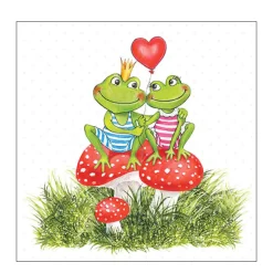 Ambiente Papierservietten verliebte Frösche, Frogs in Love, 33x33cm