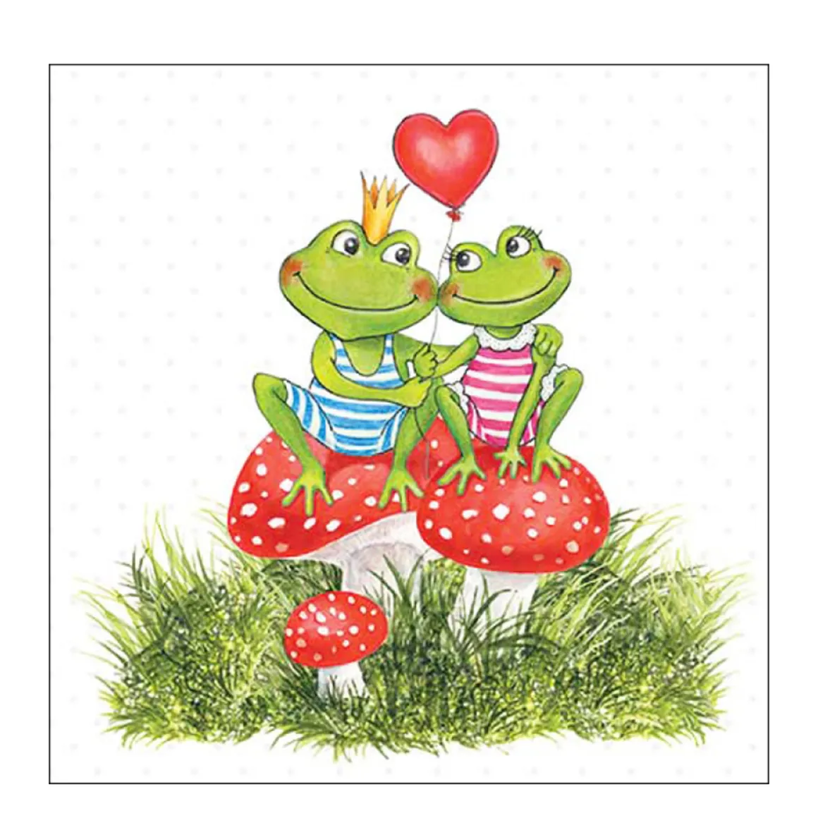 Ambiente Papierservietten verliebte Frösche, Frogs in Love, 33x33cm