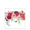 Ambiente Papierservietten Blumenbordüre mit Schmetterling, 25x25cm