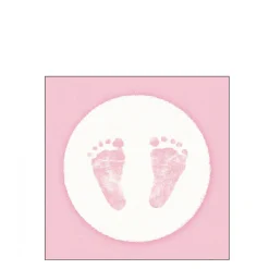 Ambiente Papierservietten Geburt, Babyfüße rosa, 25x25cm