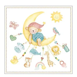 Ambiente Papierservietten Kinder Teddybär, Sleepy Teddy Bear, 33x33cm