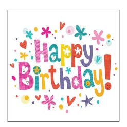 Ambiente Papierservietten Geburtstag, Happy Birthday, 33x33cm
