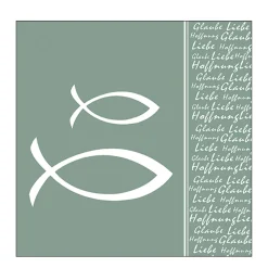 Ambiente Papierservietten Kommunion, Glaube, Liebe, Hoffnung grün, 33x33cm