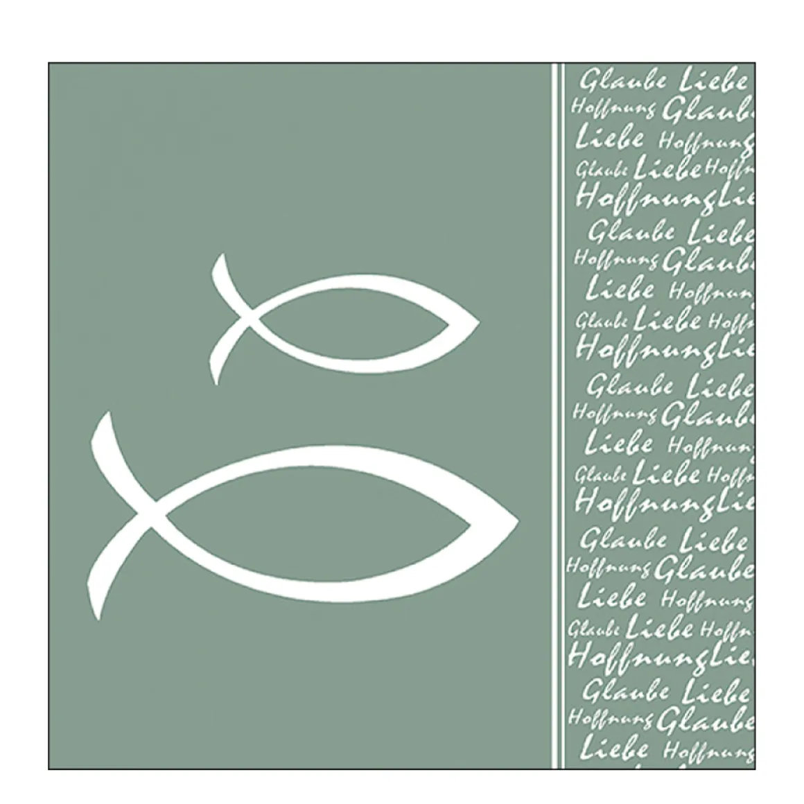 Ambiente Papierservietten Kommunion, Glaube, Liebe, Hoffnung grün, 33x33cm