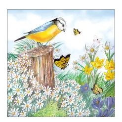 Ambiente Papierservietten, Vogel auf Baumstamm, 33x33cm