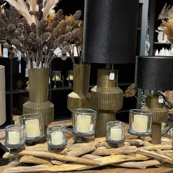 Art Deco Lampenfuß Briska, Antik-Bronze, 49cm, Light & Living