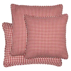 Baumwoll Kissen Karo weiß-rot, groß, 55x55cm, Mars & More