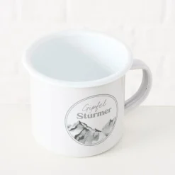 Becher Gipfel - Gipfelstürmer, Emaillbecher mit Henkel, 12x9cm, Boltze Home Collections