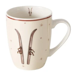 Becher Mountains Ski, Keramikbecher Winter, mit Henkel, 350ml, Boltze Home Collections