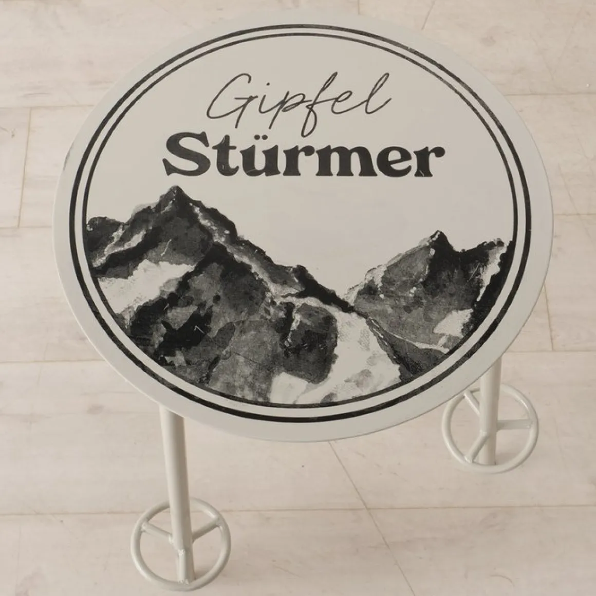 Beistelltisch Gipfelstürmer, Metalltisch Berge, 45x55cm, Boltze Home Collections