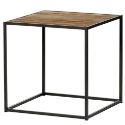 Beistelltisch Lima, Eisengestell mit Altholzplatte, 40x40cm, WMG Grünberger