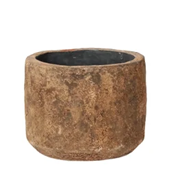 Übertopf Vintage Rustic, rustikaler Tontopf rostbraun, 11x11cm, WMG Grünberger