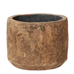 Übertopf Vintage Rustic, rustikaler Tontopf rostbraun, 13x14cm, WMG Grünberger