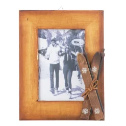 Bilderrahmen Ski, Holzrahmen mit Ski, Fotorahmen, 23x18cm, J-Line