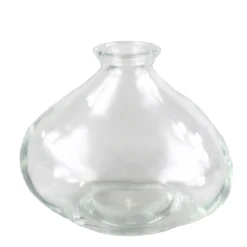 Blumenvase Kiesel, kleine Glasvase bauchig klar, 9x11cm