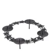 Deko Adventskranz Sterne, Metallkranz mit Sterne schwarz, Kranz zum Auflegen, Ø24cm