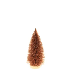 Deko Baum Kupfer, Tannenbaum rostbraun mit Glimmer, Pfeiffenputzer, 20cm