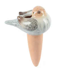Deko Bewässerungsvogel orange-braun, Keramikvogel für Pflanzenbewässerung,15cm