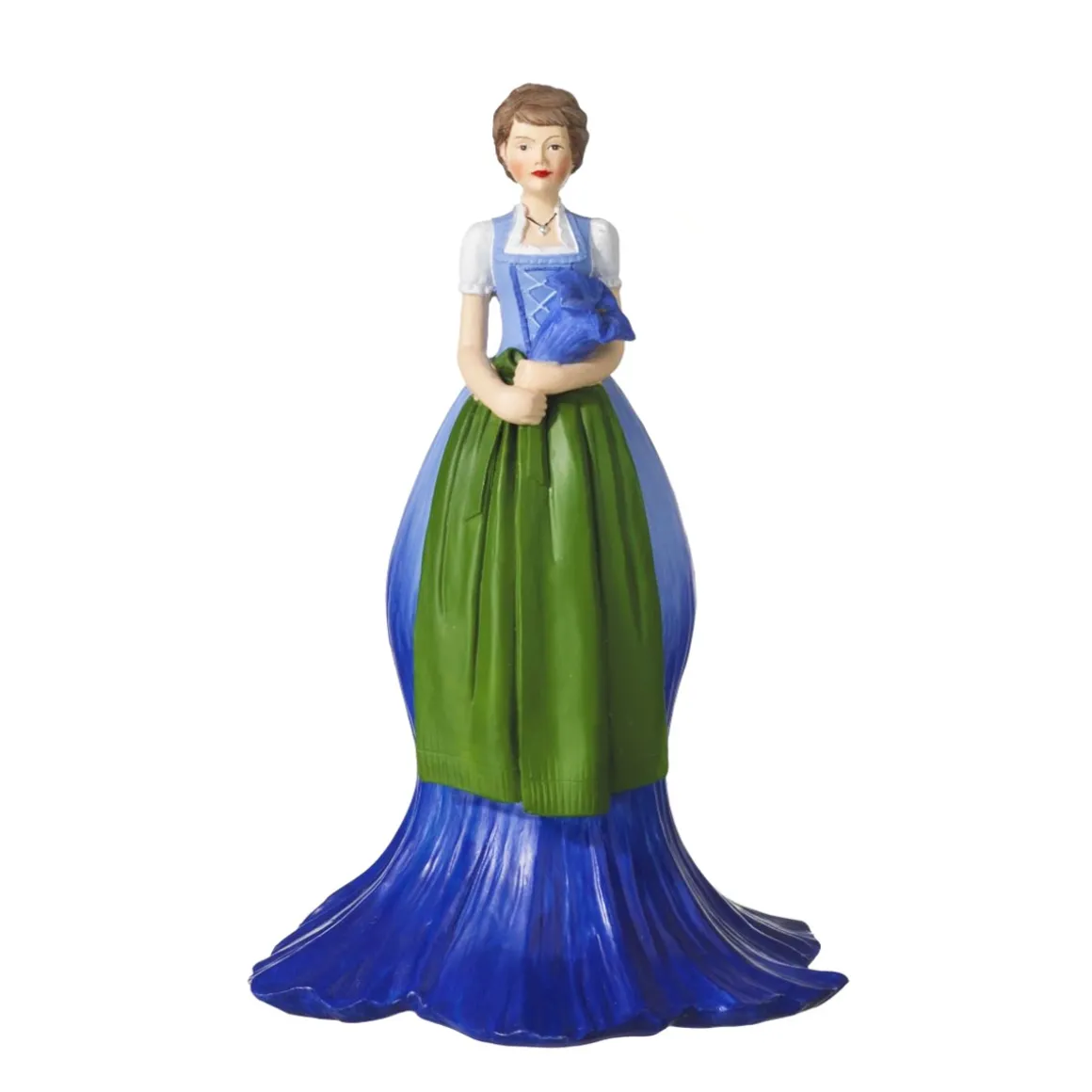 Deko Blumenmädchen Enzian, Enzianmädchen, blau, 17cm, stehend, Fiebiger Floristik