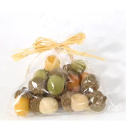 Deko Eicheln, Holzeicheln aus Naturholz, 4 versch. Farben, 12 St/Beutel