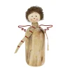 Deko Engel, Holzengel mit Schal, used look, natur-rot, 20cm