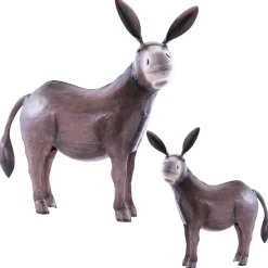 Deko Esel, Metallesel, brauner Esel aus Metall, 55x55cm
