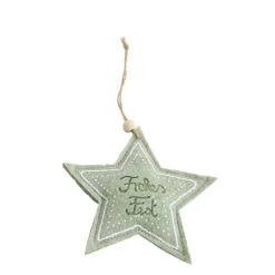 Deko Filzanhänger Stern, Frohes Fest, grün