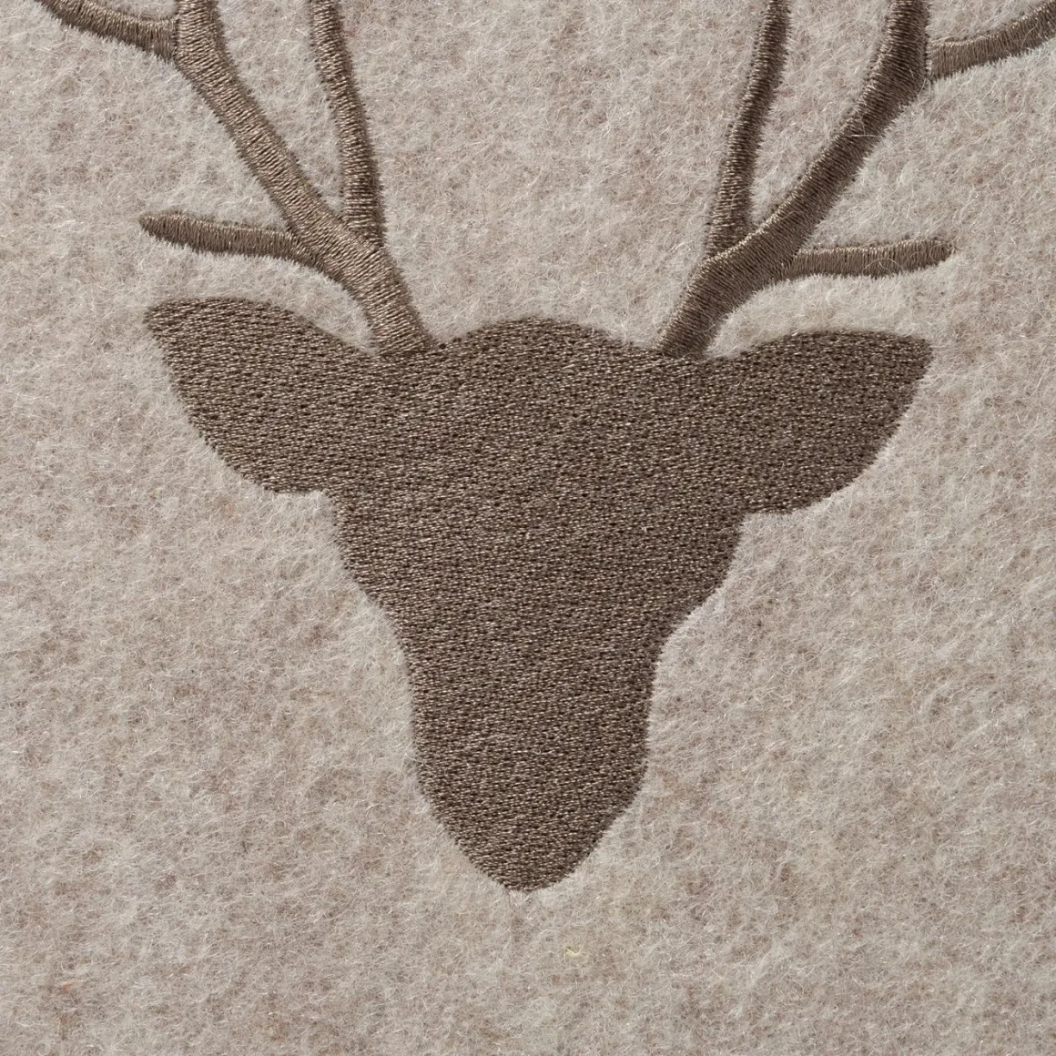 Deko Filzbild Hirsch Vilbert, Hirschkopf bestickt, braun-beige, 24x24cm, Boltze Home Collections