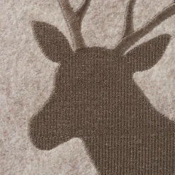 Deko Filzbild Hirsch Vilbert, Hirsch bestickt, braun-beige, 24x24cm, Boltze Home Collections