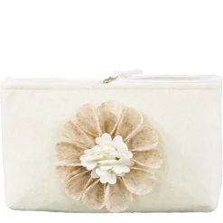 Deko Filztasche mit Blume, Kosmetiktasche mit Filzblume, 20x14cm