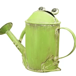 Deko Gießkanne Frosch, Metallkanne in Froschform hellgrün, 32x21cm, Metall