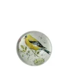 Deko Glas Briefbeschwerer, Vogel mit Nest, creme, 7cm