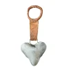 Deko Glocke Herz mit Klang, Metallglocke in Herzform und Lederband mit großer Schlaufe