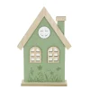 Deko Haus, Filzhaus mit Blumenwiese, grün-natur, 22x30cm, Aufsteller