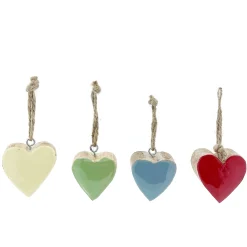 Deko Herz creme, Holzherz mit Lacküberzug creme, 5cm, Hänger