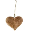 Deko Herz, Holzherz breit, 15x13cm, Hänger, Mangoholz