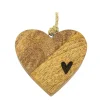 Deko Herz, Holzherz mit Herz, 10x10cm, Mangoholz, Hänger