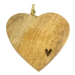 Deko Herz, Holzherz mit Herz, 15x15cm, Mangoholz, Hänger
