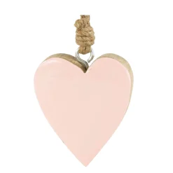 Deko Herz Lack, Holzherz mit rosa Lacküberzug, 8x8cm, Hänger